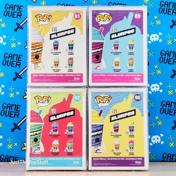 Funko PoP 7Eleven Slurpee Set #89 #90 #91 & #92 Glitter Exclusives + Protectors - Picture 3 of 6